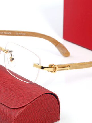 Купить Buffalo Sunglasses 2022 Fashion Mens Designer Rimless Wood Bamboo Eyeglasses for Women UV400 Gold Driving Sports Original Imitation Sun Glasses Lunettes Gafas