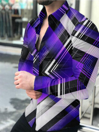 Купить designer casual fashion button up shirt striped chemisier long sleeve hawaiian camicetta loose fit print blusa xxxl shirt