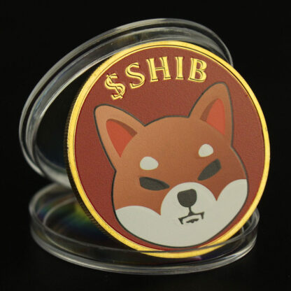 Купить 50pcs Non Magnetic Craft Dogecoin Killer SHIBA Inu Coin CRYPTO Metal Gold Plated Physical Shib Red Coin Doge Killer Souvenir Coins