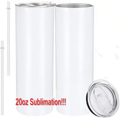 Купить USA STOCK! 20oz Blank White Sublimation Mugs 20 OZ Straight Double Wall Insulated Coffee Tea Water Cups Wholesale Tumblers