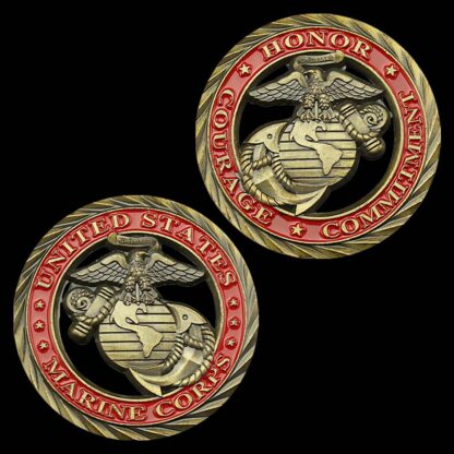 Купить 10pcs Non Magnetic US Marine Corps Souvenir Hollow Out Collectible Coin Collection Art Veteran Military Fans Copper Plated Commemorative Coin