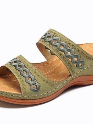 Купить 2022 Women Soft Stitching Ladies Comfortable Flat Sandals Open Toe Beach Shoes Woman Footwear