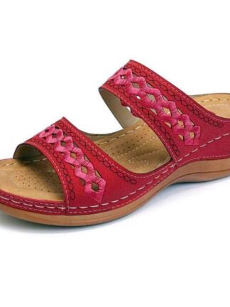 Купить 2022 Gladiator Sandalias mujer Sandals Female Wedge Heels Shoes Women Summer Comfortable Slip-on Flat Platform