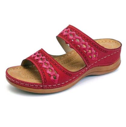 Купить 2022 Gladiator Sandalias mujer Sandals Female Wedge Heels Shoes Women Summer Comfortable Slip-on Flat Platform