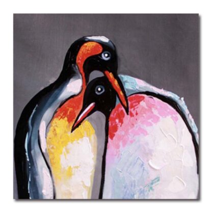 Купить Bedroom colorful colours canvas painting of the rainbow cartoon Penguin pop style lovely pet hand painted