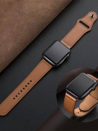 Купить Genuine leather loop strap for apple watch band 42mm 44mm apple watch