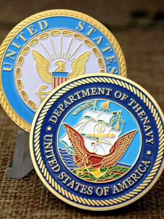 Купить 50pcs Non Magnetic USA Challenge Craft United States Of American Department The Navy 24k Gold Plated US Eagle Souvenir Coin