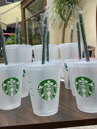 Купить starbucks Mug 16oz 24OZ Tumblers Mugs Plastic Drinking Juice With Lip And Straw Magic Coffee Mug Costom Transparent cup 50PCS
