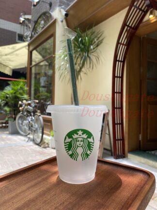 Купить 10pcs Quality Starbucks 16 oz /473ml plastic cups reusable transparent flat cup with column lid sippie cup Bardian Mug