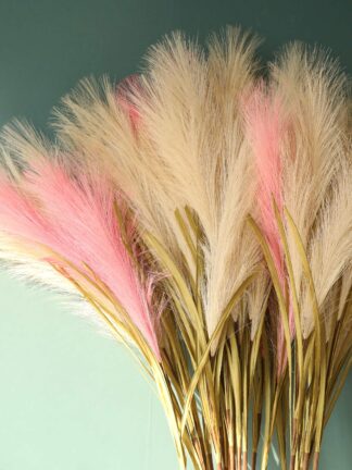 Купить 20pcs Pampas Grass Artificial Flowers Silk Bulrush Real Touch Fake Reed Wedding Bouquet Home Centerpieces Decoration Whole Sale
