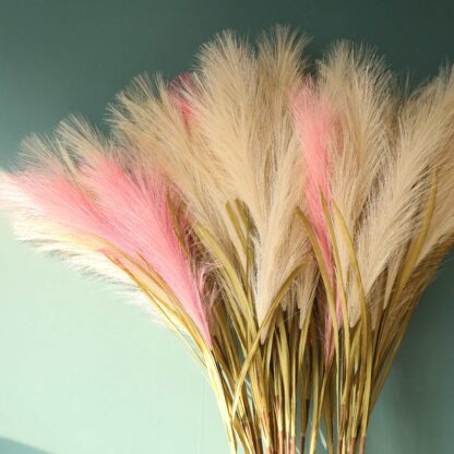 Купить 20pcs Pampas Grass Artificial Flowers Silk Bulrush Real Touch Fake Reed Wedding Bouquet Home Centerpieces Decoration Whole Sale