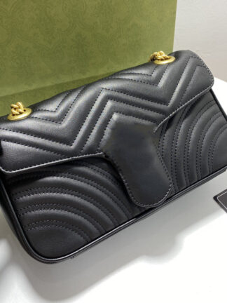 Купить Handbag Genuine Leather women Marmont Messenger bag purse gold chain shoulder cross body ladies Fashion Mini bags woman wallet 5 colors 16.5cm 22cm 26cm GB85