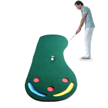 Купить Wholesale mini golf putting mat training simulator Indoor outdoor floor nylon artificial grass turf range practice pad non-slip thickening course game gift