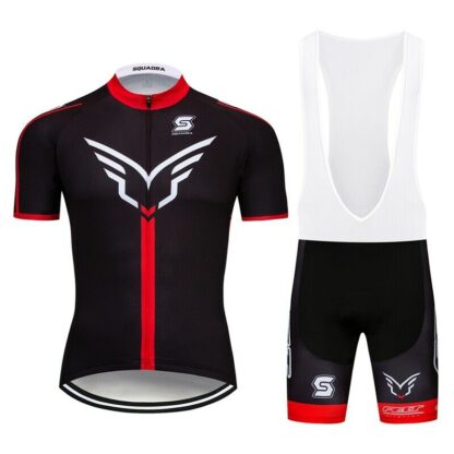 Купить 2021 Mens Short Sleeve Cycling Cycle Jersey Bib Shorts Set Bike Shirt Tights Black