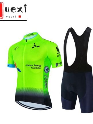 Купить 2021 fluorescente verde Cycling Jersey Ciclismo 19D babero conjunto bicicleta Ropa Ciclism para hombre corta Maillot Culotte