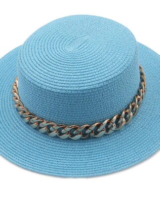 Купить Wide Brim Hats Summer Women's Boater Beach Hat Side Female Casual Panama Lady Classic Flat Bowknot Straw Sun Girls Fedora