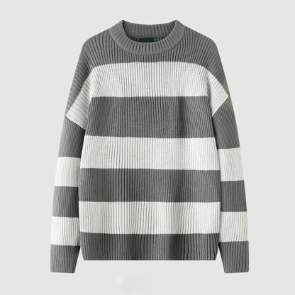 Купить Autumn Winter Knitted Striped Sweater Women Casual Oversized Pullovers Sweaters Loose Warm Jumper Streetwear Teen Knitwear