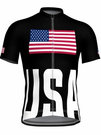 Купить 2021 Men's Short Sleeve Cycling Jersey Summer Black National Flag Bike Jerseys Top