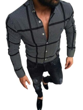 Купить Retro tops summer blouse mens casual black plaid shirt wholesale supply Trendy fashion Shirts