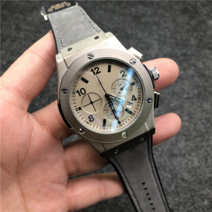 Купить Montre de luxe factory quality 42mm men's watch sapphire glass stainless steel case leather strap quartz automatic movement solid buckle Geneva