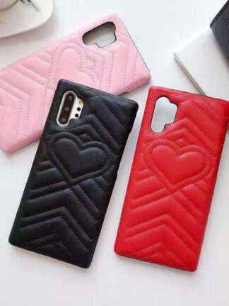 Купить Luxury Soft PU Leather Skin phone Cases For Samsung gaxlay S8 S9 S10 S10E S20 Ultra NOTE 8 9 10 Plus 20 Love Heart High quality Hard Cover Fundas Case