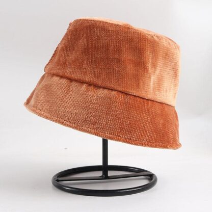 Купить Wide Brim Hats Winter Bucket Hat Women Autumn 2021 Solid Thick Warm Corduroy Bob Femme Chapeu Pescador Panama Fisherman Cap