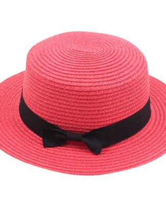 Купить New Fashion Wide Brim Hats Women's Summer Solid Top Hat Sun Visor Straw Beach Retro Bowknot Flat Sunscreen Sombreros De Mujer