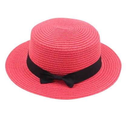 Купить New Fashion Wide Brim Hats Women's Summer Solid Top Hat Sun Visor Straw Beach Retro Bowknot Flat Sunscreen Sombreros De Mujer