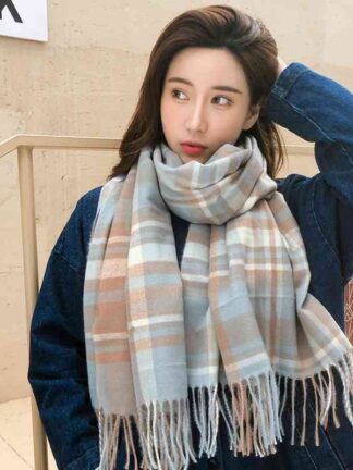 Купить New cashmere like plaid scarf for women's Korean fashion autumn and winter new warm shawl neck