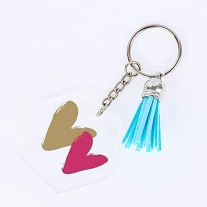 Купить Keychains 667E Acrylic Blank Colorful Tassels Metal Decoration Key Rings With Extension Chain 40 Small For DIY Projects