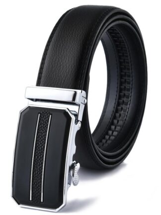 Купить Belts Fashion Automatic Buckle Genuine Leather Luxury Designer Belt Brand Jeans High Quality Goth Waist For Men Black 130cm Long