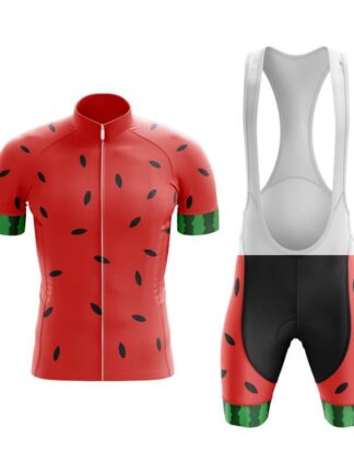 Купить 2022 Men's/Women's Cycling Short Sleeve Jersey And Bib Shorts Suit--Watermelon