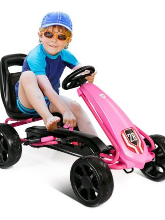 Купить Pedal Go Kart Kids Bike Car Ride on Toys w/4 Wheels and Adjustable Seat Black