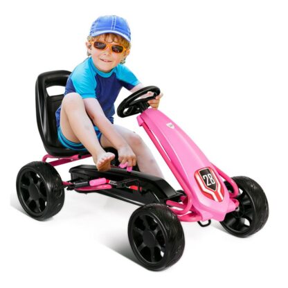 Купить Pedal Go Kart Kids Bike Car Ride on Toys w/4 Wheels and Adjustable Seat Black