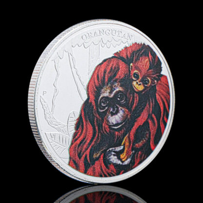 Купить 50pcs Non Magnetic Silver Plated Orangutan Mother Love Elizabeth II Queen Tuvalu Animal Cents Souvenirs Coin Medal Collectible Coins