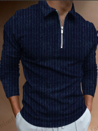 Купить Plaid Striped Solid Printing Designer Polo Stripe t-shirts Men's Polos Clothing Men Tees Shirts Spring Autumn Europe Size Fashion Long Sleeve Zipper S-3XL top