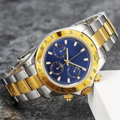 Купить With original box Luxury Mens Watches 116506LN gold blue Dial Watch Montre De Luxe Automatic Wristwatches Steel ring Bezel 316L Adustable Folding Buckle 20 Color