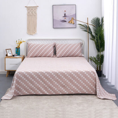 Купить Sheet set Simple diagonal square household bedding pillowcase soft cooling sheet wrinkle fade stain resistant 3 pieces queen