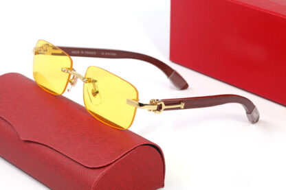 Купить Luxurious Polarized Designer Sunglasses Womens Mens C Decoration Frameless Sunglass Yellow Lenses UV400 Buffalo Horn men glasses outdoors Traveling Eyeglasses