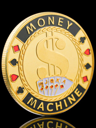 Купить 10pcs Non Magnetic Gold Plated Money Machine Poker Card Guard Lasvegas Fichas Challenge Coin Premier Souvenirs Collectible Coins Medal Gift