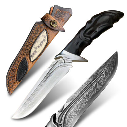 Купить Japan imported forged Damascus steel knife camping hunting self-defense knife outdoor tactical survival knives military exploration fixed blade combat multi-tool