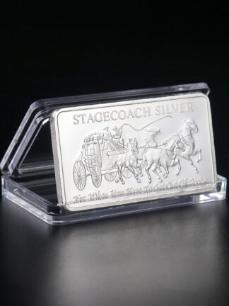 Купить 10pcs Non Magnetic Craft Northwest Territorial Mint 999 Fine Stagecoach Silver Divisible Bar Coin Metal Crafts Gifts 1OZ