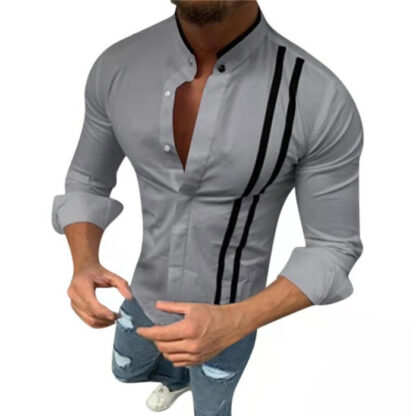 Купить Plus Size 3XL 5XL Striped Printed Casual Shirt Fashion Mens Business Office Shirts Homme Design Workwear Tops Blouse Chemise