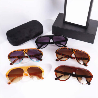 Купить Oversize Sunglasses Man Woman Sunglasses Fashion Letter Glasses Designer Summer Driving Adumbral Polarized Sun-glasses Brown Black Color