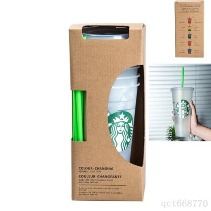 Купить 24OZ Transparent plastic cups Juice cups that do not change color Reusable beverage cup Starbucks cups with lids and straws Coffe