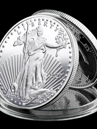 Купить 20pcs Non Magnetic 999 Fine Memorial US Eagle Craft Status Of American Liberty In God We Trust Silver Plated Souvenir Coin