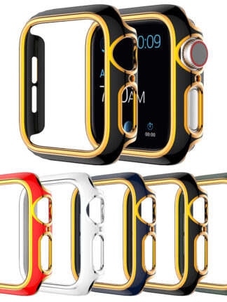 Купить Multiple Colour PC Bumper for Apple Watch Cover Series 6 SE 5 4 3 Protector Case for iWatch 40mm 44mm 42mm 38mm Hard Shell