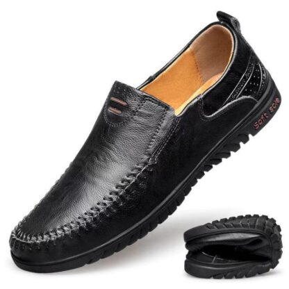 Купить 2022 Breathable Men's Shoes Slip Men Driving Shoes Spring And Autumn Style Genuine Leather Peas the British Sneakers