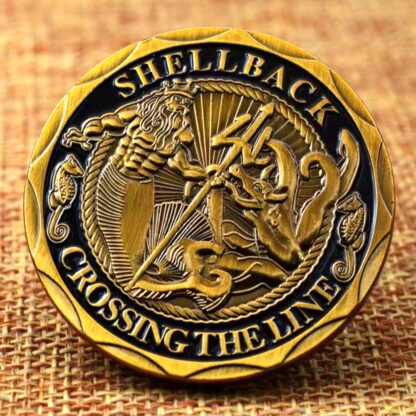 Купить 50pcs Non Magnetic US Navy Shellback Marine Corps Challenge Badge Craft With Liberty Eagle Commemorative Coin Gift