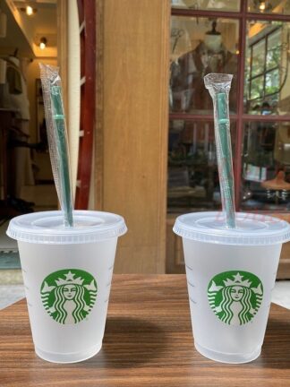 Купить Starbucks 16oz/473ml Plastic Tumbler Reusable Clear Drinking Flat Bottom Cup Pillar Shape Lid Straw Mug Bardian 20pcs 1